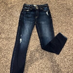 KanCan Blue Skinny Jeans Modern Distressed Style